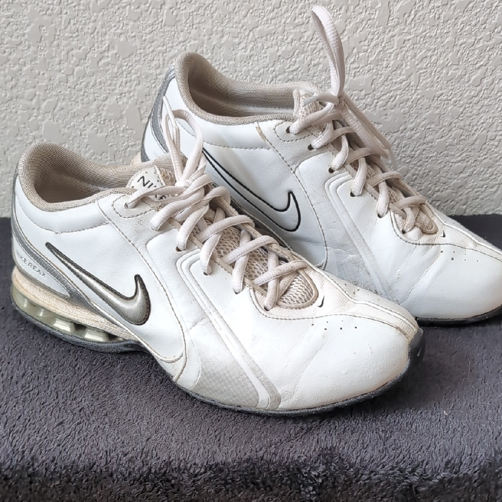 Nike White and Gray Air Cushion Athletic Shoes